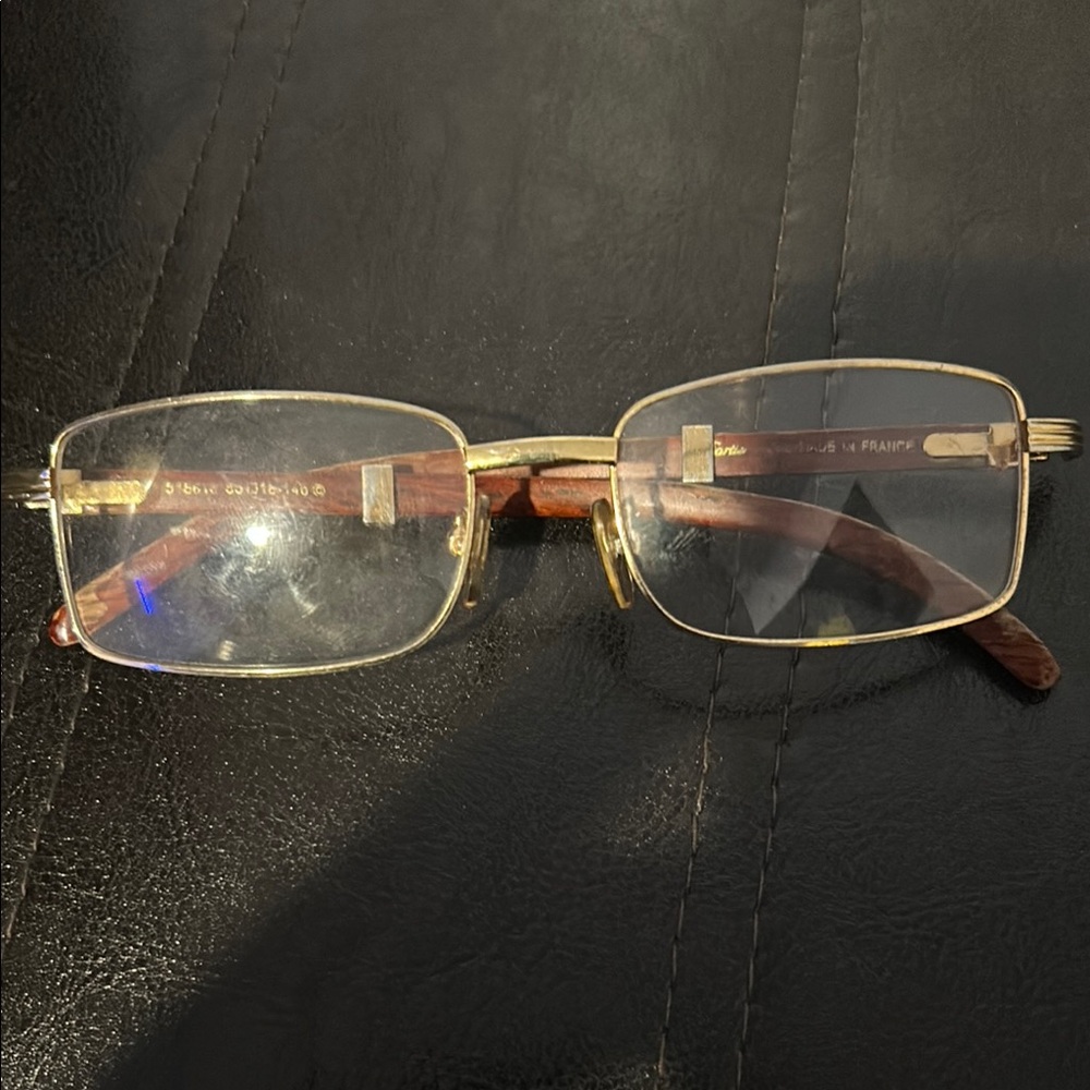 Cartier Gold and Brown Men's Glasses